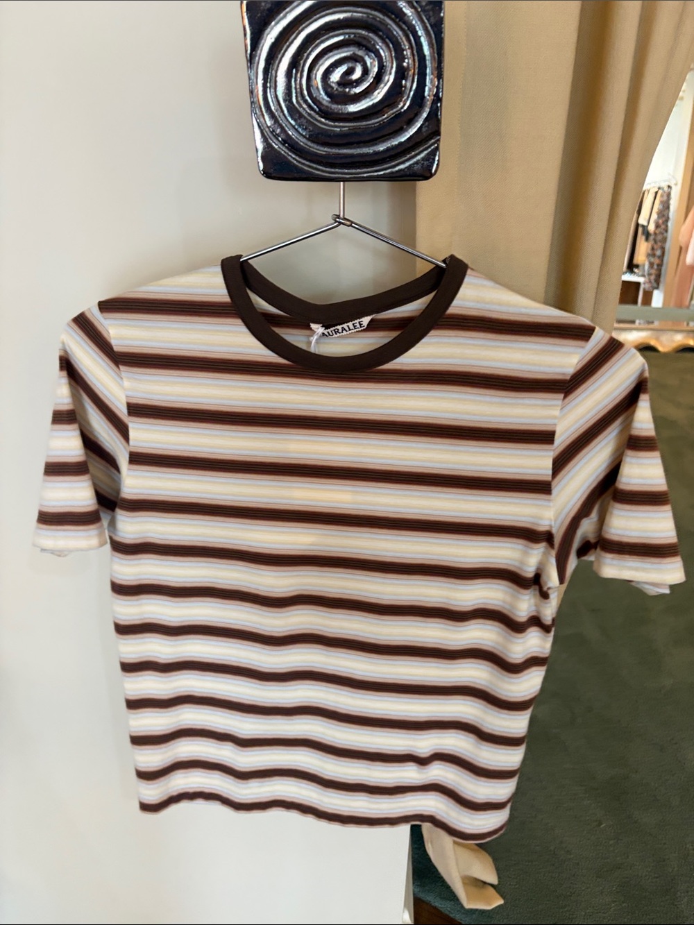 Auralee gradient stripe jersey tee